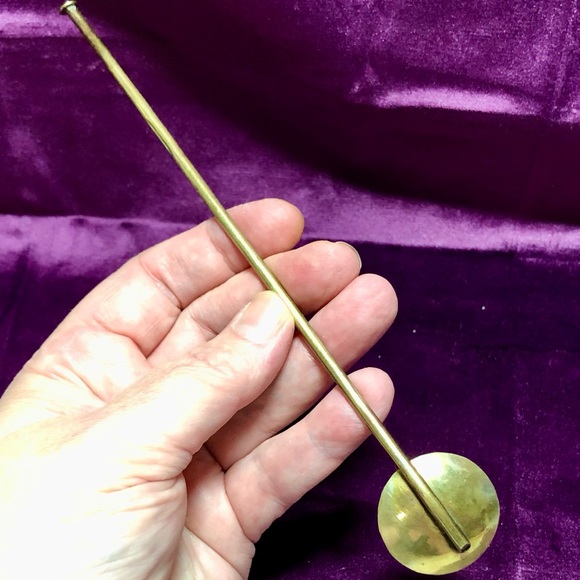 Ceremonial Ritual Offering Brass Aztec Hand Hammered Spoon 7.5” x 1” Altar Tool - Picture 2 of 4